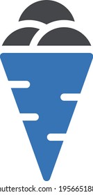 cone vector glyph color icon