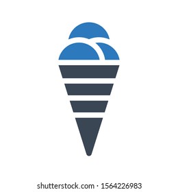 cone vector glyph colour icon 