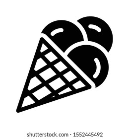 cone vector glyph flat icon