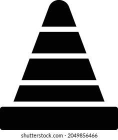 cone vector glyph flat icon