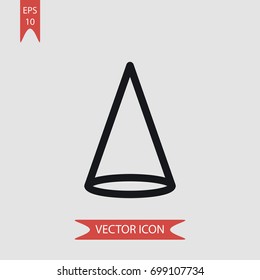 Cone vector icon, illustration symbol