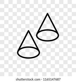 Cone vector icon isolated on transparent background, Cone logo concept