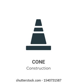 Cone vector icon on white background. Flat vector cone icon symbol sign from modern construction collection for mobile concept and web apps design.
