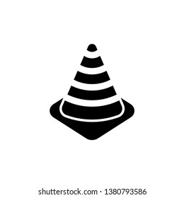 cone vector icon, traffic cone icon in trendy flat style 