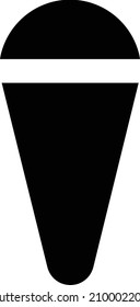 konische Vektorgrafik einzeln auf transparentem Hintergrund. glyph-Vektorsymbole für Konzept- oder Web-Grafiken.