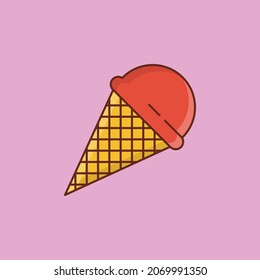 cone Vector illustration on a transparent background. Premium quality symbols. Vector Line Flat color  icon for concept and graphic design.
