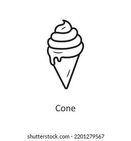 Cone vector outline Icon Design illustration. Holiday Symbol on White background EPS 10 File