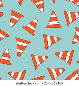 Cone Vector Seamless Pattern illustration for Print, Wallpaper, Decoration.