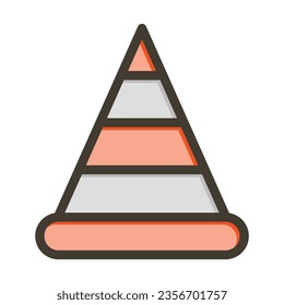 Cone Vector Thick Line Filled Colors Icon For Personal And Commercial Use.

