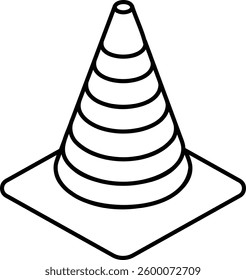 A cone with a white stripe on it