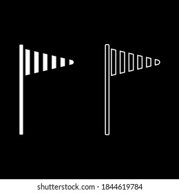 Cone windsock icon flat style