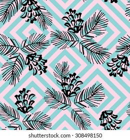 cone winter ink pattern, geometric seamless background