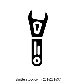 vector de icono de glifo con llave de cono. señal de llave dinamométrica. ilustración de símbolo aislado