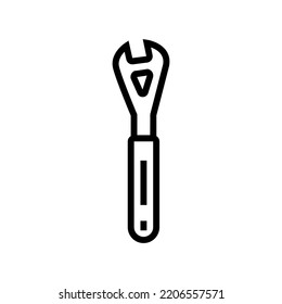 cone wrench tool line icon vector. cone wrench tool sign. isolated contour symbol black illustration