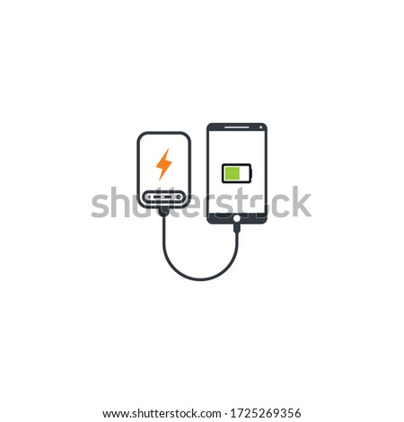 conected powerbank to gadget vector icon illustration design 
