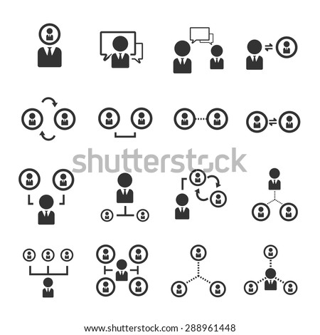 conecting people icon set
