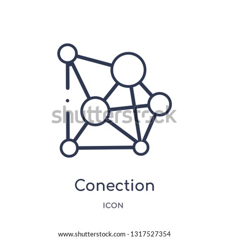 conection icon from technology outline collection. Thin line conection icon isolated on white background.