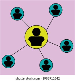 Conection icon. Vector conection illustration. conection people icon