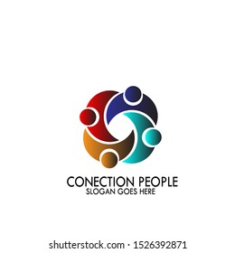 Conection People Logo Images Design Vector