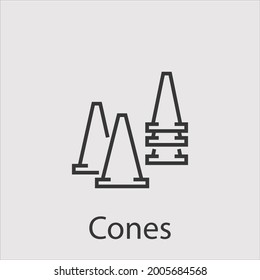 cones icon vector icon.Editable stroke.linear style sign for use web design and mobile apps,logo.Symbol illustration.Pixel vector graphics - Vector