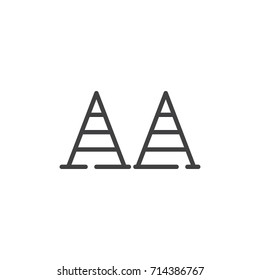 Cones line icon, outline vector sign, linear style pictogram isolated on white. Symbol, logo illustration. Editable stroke