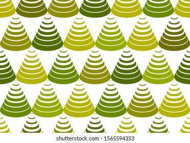 Cones op art seamless vector background, repeat tiling optical illusion pattern, textile or wrapping paper, website backdrop or wallpaper. Spruce forest.