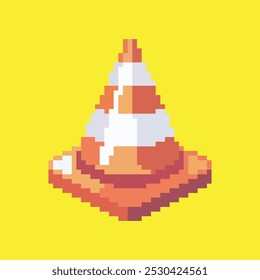 Cones pixel art, vector illustration on isolated background.