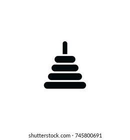 cone-shaped stacking tower icon. sign design