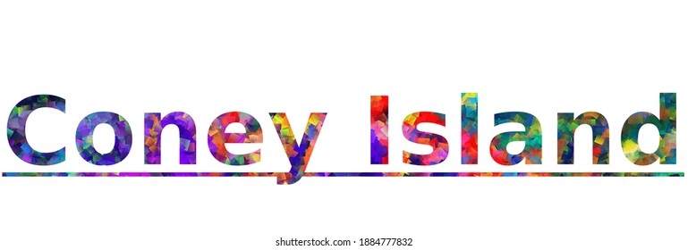 Coney Island. Colorful typography text banner. Vector the word coney island design. Can be used to logo, card, poster, heading and beautiful title