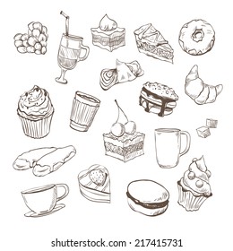 Confection hand drawn, vector illustration
