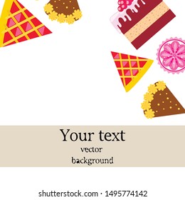 Confection vector set. Cakes and cookies illustration