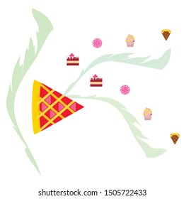 Confection vector set. Cakes and cookies illustration