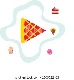 Confection vector set. Cakes and cookies illustration
