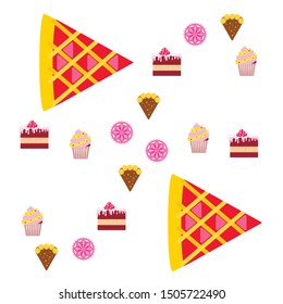 Confection vector set. Cakes and cookies illustration