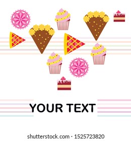 Confection vector set. Cakes and cookies illustration