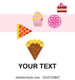 Confection vector set. Cakes and cookies illustration