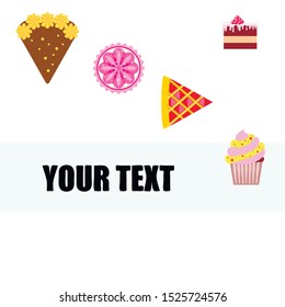 Confection vector set. Cakes and cookies illustration