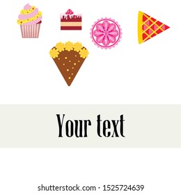 Confection vector set. Cakes and cookies illustration