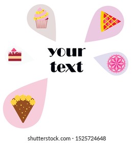 Confection vector set. Cakes and cookies illustration