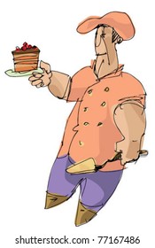 confectioner with cake