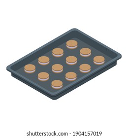 Confectioner cookie tray icon. Isometric of confectioner cookie tray vector icon for web design isolated on white background