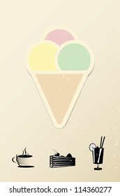 Confectioner icon sweet vector set