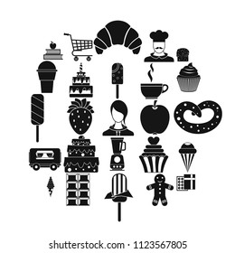 Confectioner icons set. Simple set of 25 confectioner vector icons for web isolated on white background