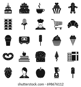 Confectioner icons set. Simple set of 25 confectioner vector icons for web isolated on white background