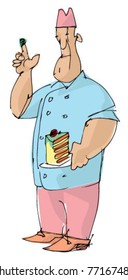 confectioner tasting a cake
