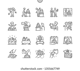 Confectioner's Day Well-crafted Pixel Perfect Vector Thin Line Icons 30 2x Grid for Web Graphics and Apps. Simple Minimal Pictogram