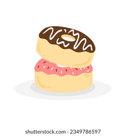 Confectionery and desserts. Sweet Dessert Hand-Drawn Illustration. Cute vector sweet baked cupcakes, candy, Ice cream, cakes