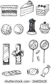 Confectionery doodles set