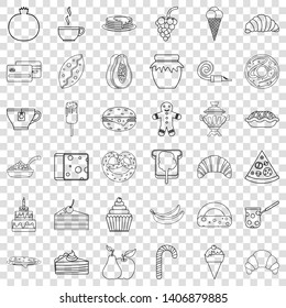 Confectionery icons set. Outline style of 36 confectionery vector icons for web for any design