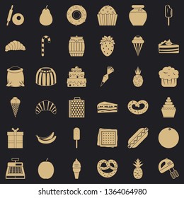 Confectionery icons set. Simple style of 36 confectionery vector icons for web for any design